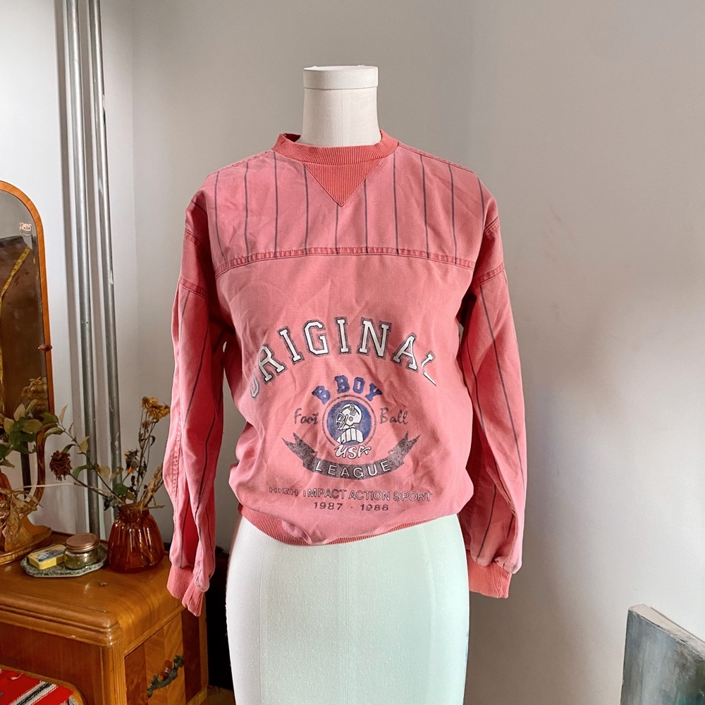 Rare Vintage 80s Bugle Boy pinstripe pullover